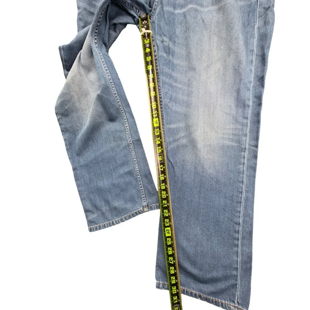 Tommy Bahama Men 42x30 Standard Fit Straight Jeans Blue Denim Tencel Marlin Logo